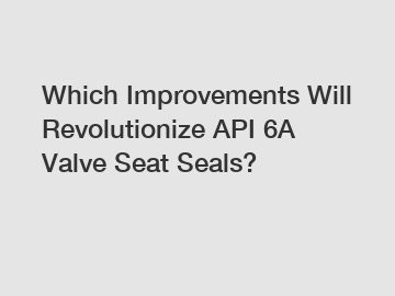 Which Improvements Will Revolutionize API 6A Valve Seat Seals?
