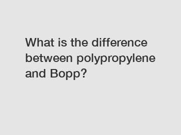 What is the difference between polypropylene and Bopp?