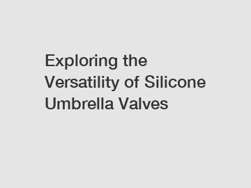 Exploring the Versatility of Silicone Umbrella Valves