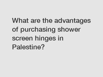 What are the advantages of purchasing shower screen hinges in Palestine?