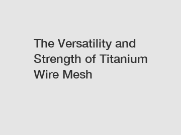 The Versatility and Strength of Titanium Wire Mesh