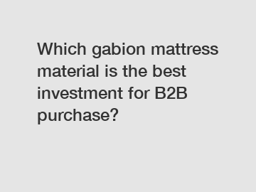 Which gabion mattress material is the best investment for B2B purchase?