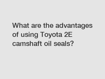 What are the advantages of using Toyota 2E camshaft oil seals?