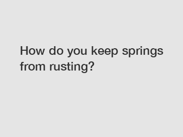 How do you keep springs from rusting?