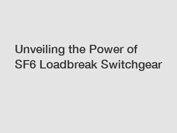 Unveiling the Power of SF6 Loadbreak Switchgear