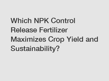 Which NPK Control Release Fertilizer Maximizes Crop Yield and Sustainability?